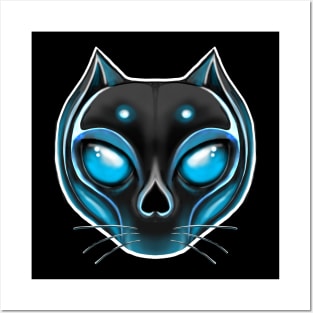 Cute Skulls Black Cat Posters and Art